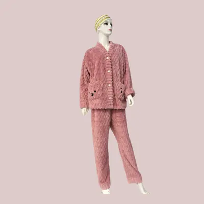Pink Luxury Plush Loungewear Set - M5666