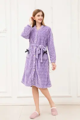 Purple Luxury Plush Bathrobe - M5678