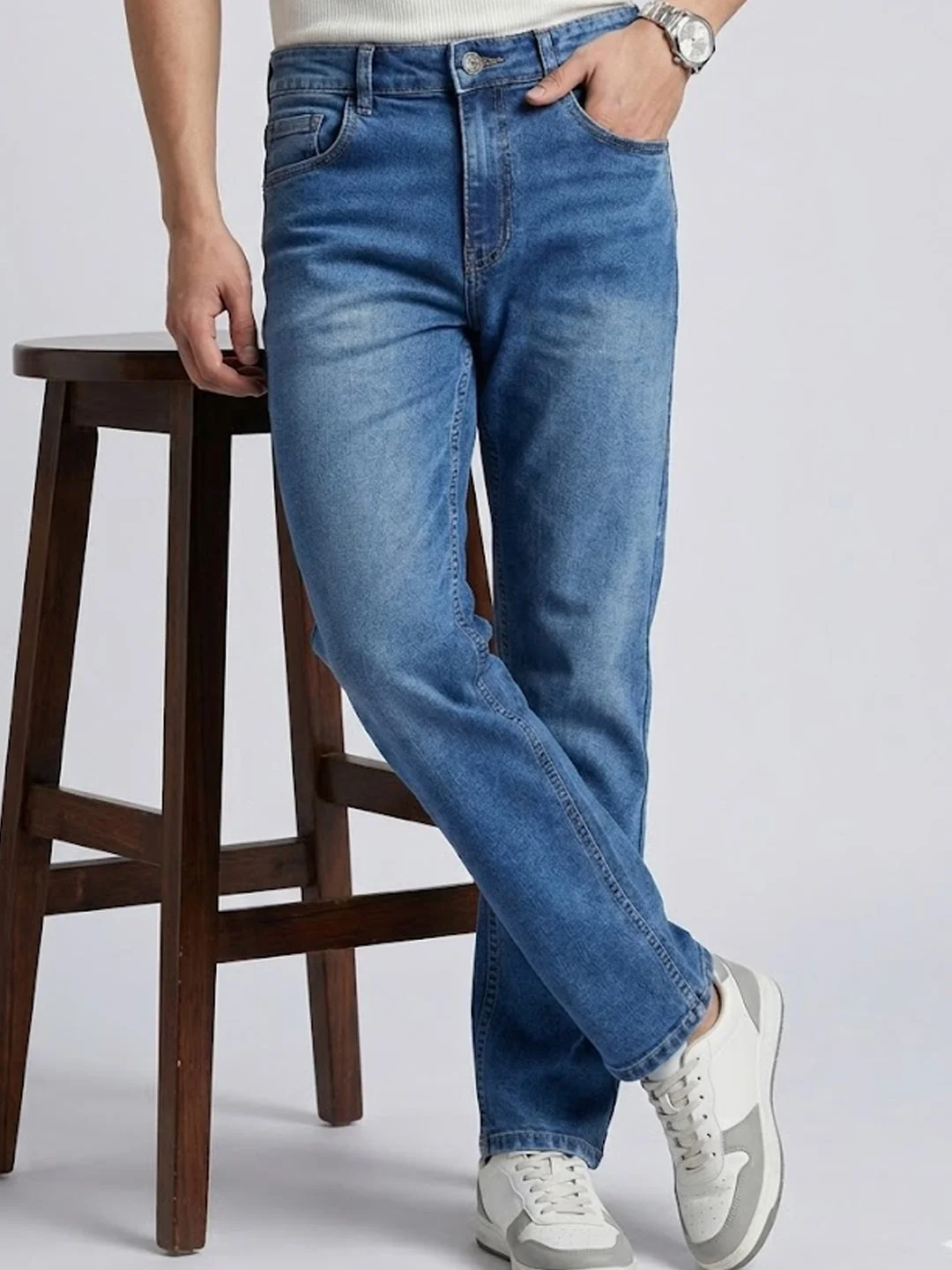 Classic Straight-Cut Denim Jeans